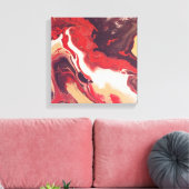 Acrylnitriet abstract Rood en mahogany Canvas Afdruk (Insitu (Woonkamer))