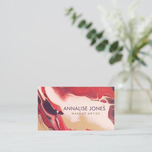 Acrylnitriet abstract Rood en mahogany Visitekaartje (Staand voorkant)