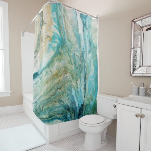 Acrylnitriet voor abstracte turkooizen douchegordijn (In situ)