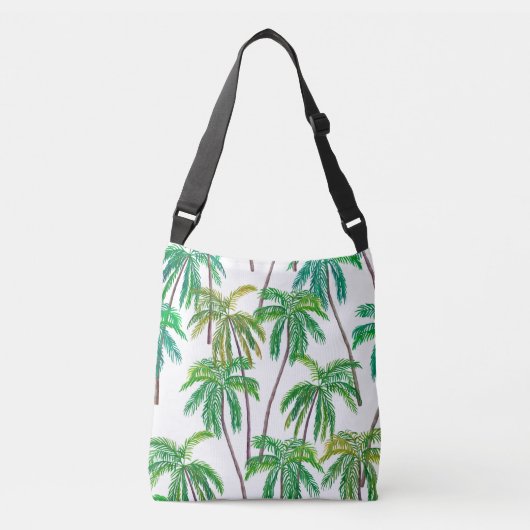 Acrylpalmen: Zomertextiel. Crossbody Tas (Voorkant)