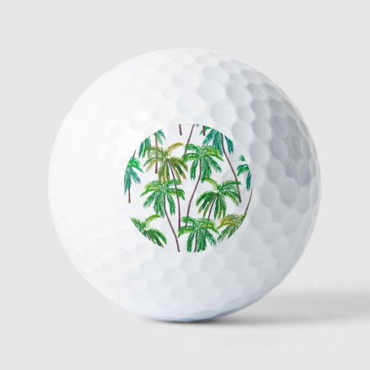 Acrylpalmen: Zomertextiel. Golfballen (Voorkant)