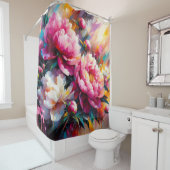 Acrylpioenen Douchegordijn (In situ)