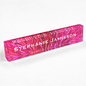 Acrylplaat, warm roze Abstract Naambordje