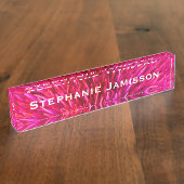 Acrylplaat, warm roze Abstract Naambordje (Zijkant)