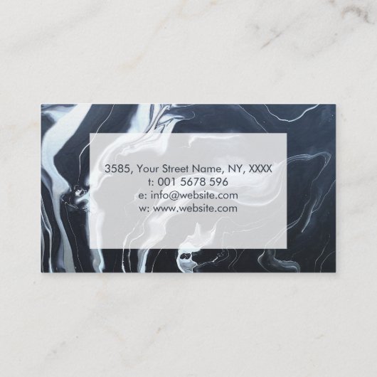 Acrylpour zwarte marmer visitekaartje (Achterkant)