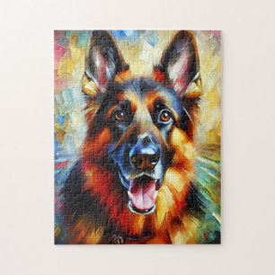 Acrylprint van rode en zwarte Duitse herdershond Legpuzzel