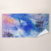 acrylrastertextuur verschillend meerkleurig mono badhanddoek (Badhanddoek)