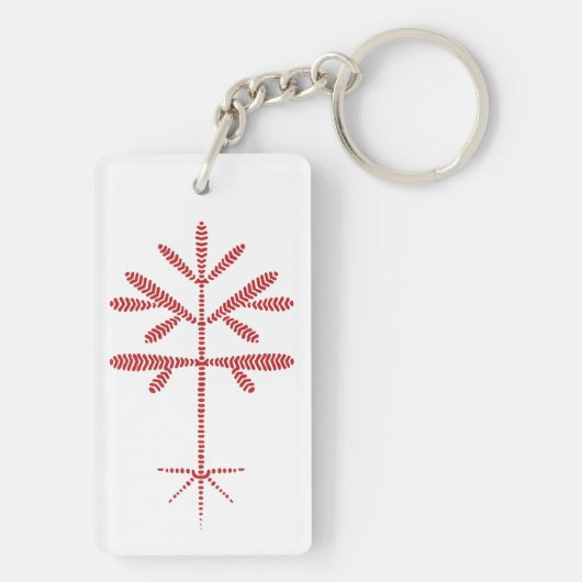 Acrylrode jonge Sleutelhanger (achterkant)