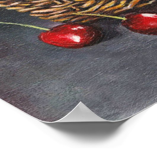 Acrylrode kersen Origineel Poster (Hoek)