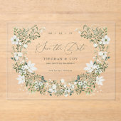 Acrylsalie Bewaar de datum van de huwelijksaankond Acryl Uitnodigingen (Voorkant)