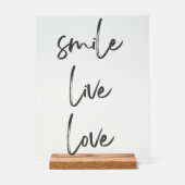 Acrylschild Smile, Live, Laugh – Stilvolle Inspira Acryl Bord (Voorkant)