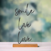 Acrylschild Smile, Live, Laugh – Stilvolle Inspira Acryl Bord (Neutraal)