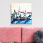 Acrylschilderij van Gondels door St Marks Square Canvas Afdruk (Insitu (Woonkamer))