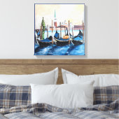Acrylschilderij van Gondels door St Marks Square Canvas Afdruk (Insitu (Slaapkamer))