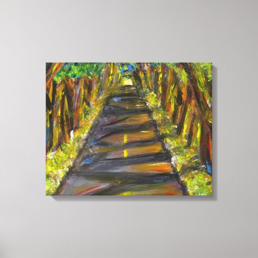 Acrylschilderij van tunnel van bomen in Kauai Canvas Afdruk (Voorkant)