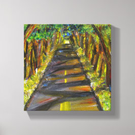 Acrylschilderij van tunnel van bomen in Kauai Canvas Afdruk