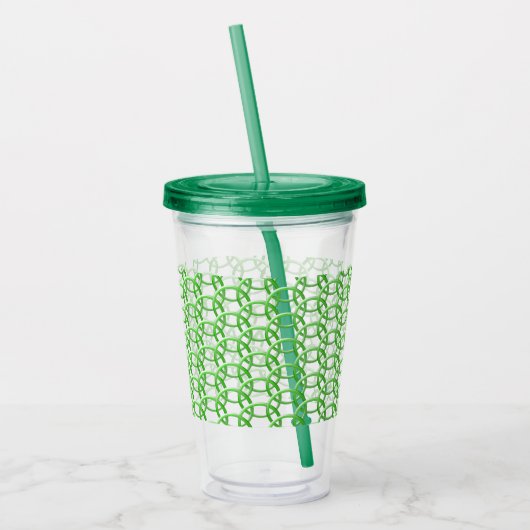 Acrylschroefdraad - Groene ringen met tussenvergre Acryl Drinkbeker (Links)