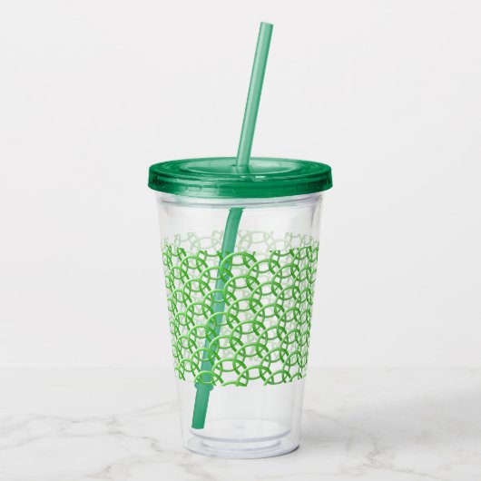 Acrylschroefdraad - Groene ringen met tussenvergre Acryl Drinkbeker (Achterkant)