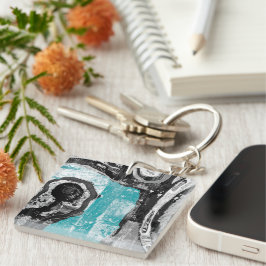 Acrylsleutelhanger – Abstracte Stroom Oppervlakte  Sleutelhanger