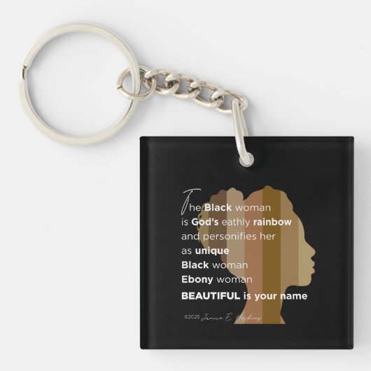 Acrylsleutelhanger "Ebony Woman" Sleutelhanger (Voorkant)