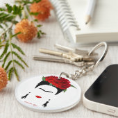 AcrylSleutelhanger Frida Kahlo portret accessoires Sleutelhanger (Voorkant Rechts)