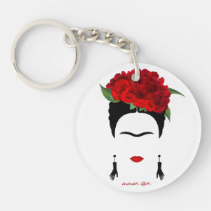AcrylSleutelhanger Frida Kahlo portret accessoires Sleutelhanger