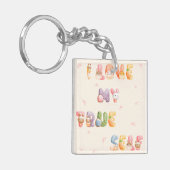 Acrylsleutelhanger | "Ik hou van mijn ware zelf" Sleutelhanger (Voorkant Links)