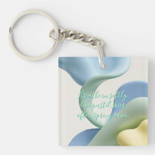 Acrylsleutelhanger in stijlvolle abstracte grafiek sleutelhanger