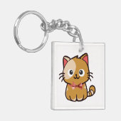 Acrylsleutelhanger met een kat sleutelhanger (Voorkant Links)