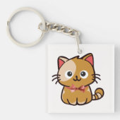 Acrylsleutelhanger met een kat sleutelhanger (Voorkant)