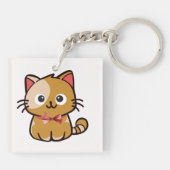 Acrylsleutelhanger met een kat sleutelhanger (Achterkant)