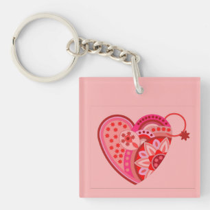 AcrylSleutelhanger met mooie ART Sleutelhanger
