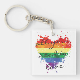 Acrylsleutelhanger Regenboog Hart alles wat je nod Sleutelhanger