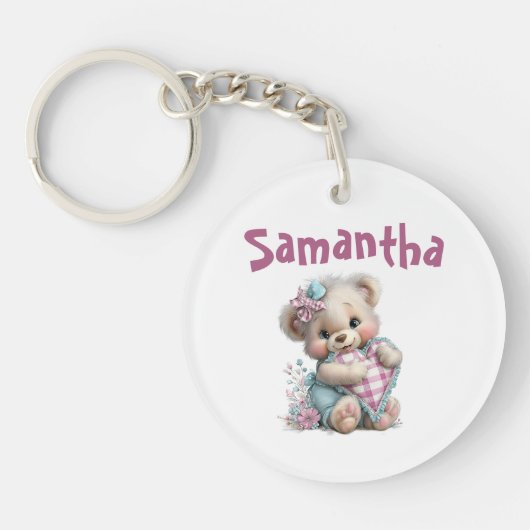 Acrylsleutelhanger Teddybeer Babyshower Sleutelhanger (Voorkant)