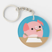 AcrylSleutelhanger voor Cartoon Varkens "Schrijver Sleutelhanger (Voorkant)