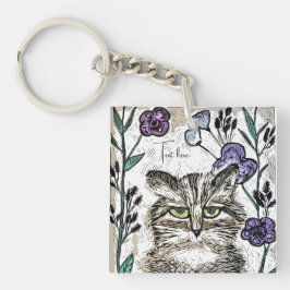 AcrylSleutelhanger voor kattenkunst personaliseren Sleutelhanger