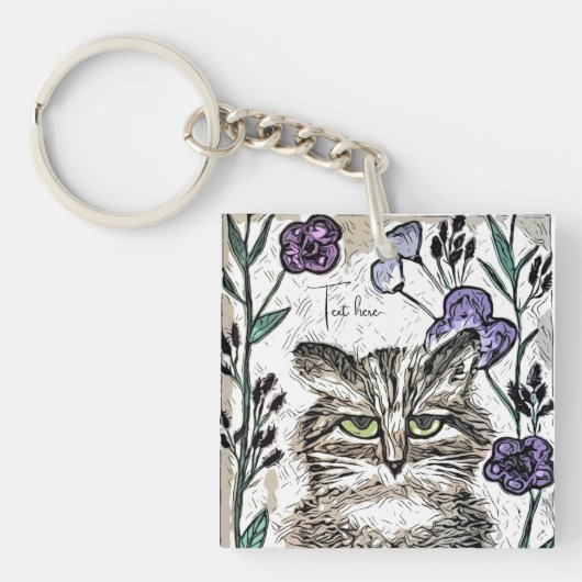 AcrylSleutelhanger voor kattenkunst personaliseren Sleutelhanger (voorkant)