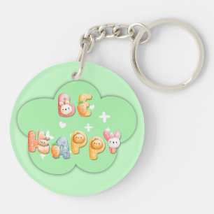 Acrylsleutelhanger Wees Gelukkig Sleutelhanger