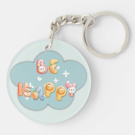 Acrylsleutelhanger | Wees Gelukkig Sleutelhanger (Achterkant)