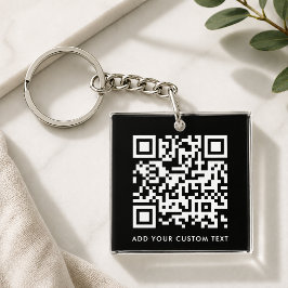 Acrylsleutelhanger | Zwarte QR-code Zakelijke Link Sleutelhanger