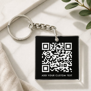 Acrylsleutelhanger Zwarte QR-code Zakelijke Link Sleutelhanger