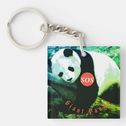 Acrylsleutelhangers SOS Panda Sleutelhanger (voorkant)