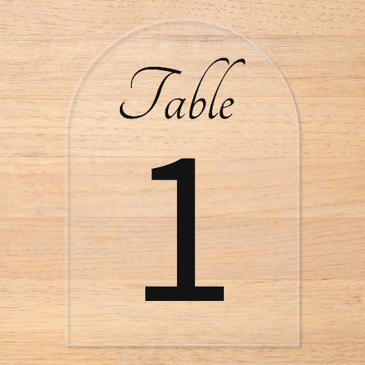 Acryltabelnummers Acryl Uitnodigingen (Voorkant)