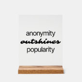 Acrylteken anonimiteit acryl bord (Voorkant)