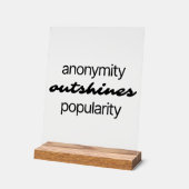 Acrylteken anonimiteit acryl bord (Hoek)