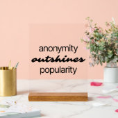 Acrylteken anonimiteit acryl bord (Huwelijk)