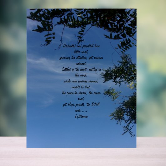 Acrylteken GEDICHT OP FOTOGRAFISCH ONTWERP Acryl Bord (Neutraal)