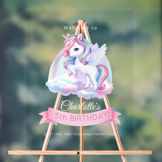 Acrylteken voor een magisch verjaardagsfeestje. acryl bord (Neutraal)