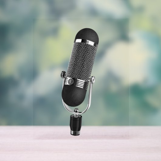 Acrylteken voor microfoon acryl bord (Neutraal)