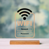 Acrylteken WiFi Netwerk & Wachtwoord Display Stand (Neutraal)